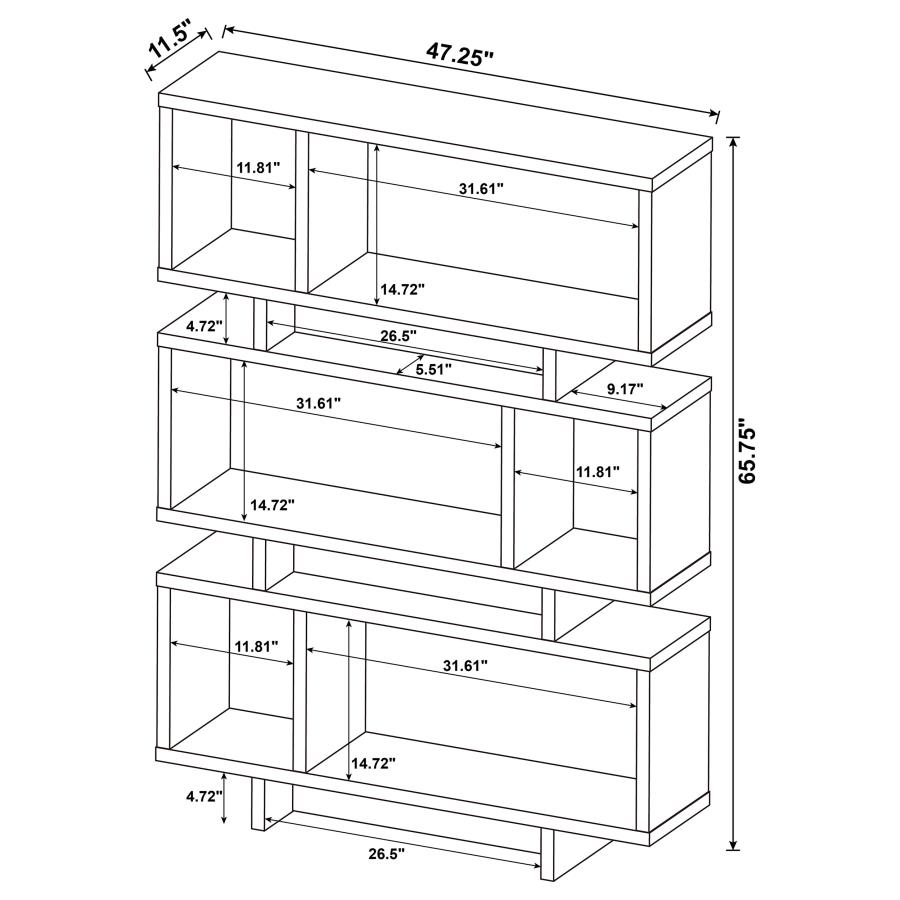 (image for) Reid 66-inch 4-shelf Bookshelf Weathered Grey