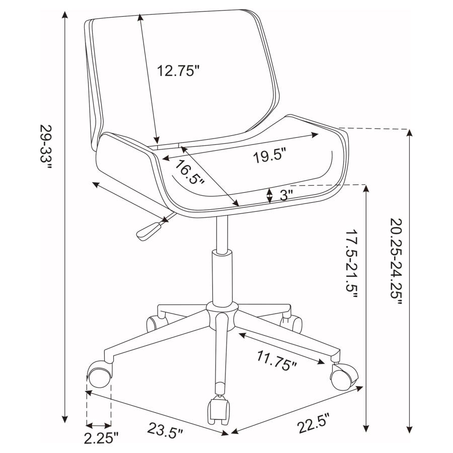 (image for) Addington Upholstered Adjustable Office Desk Chair Ecru