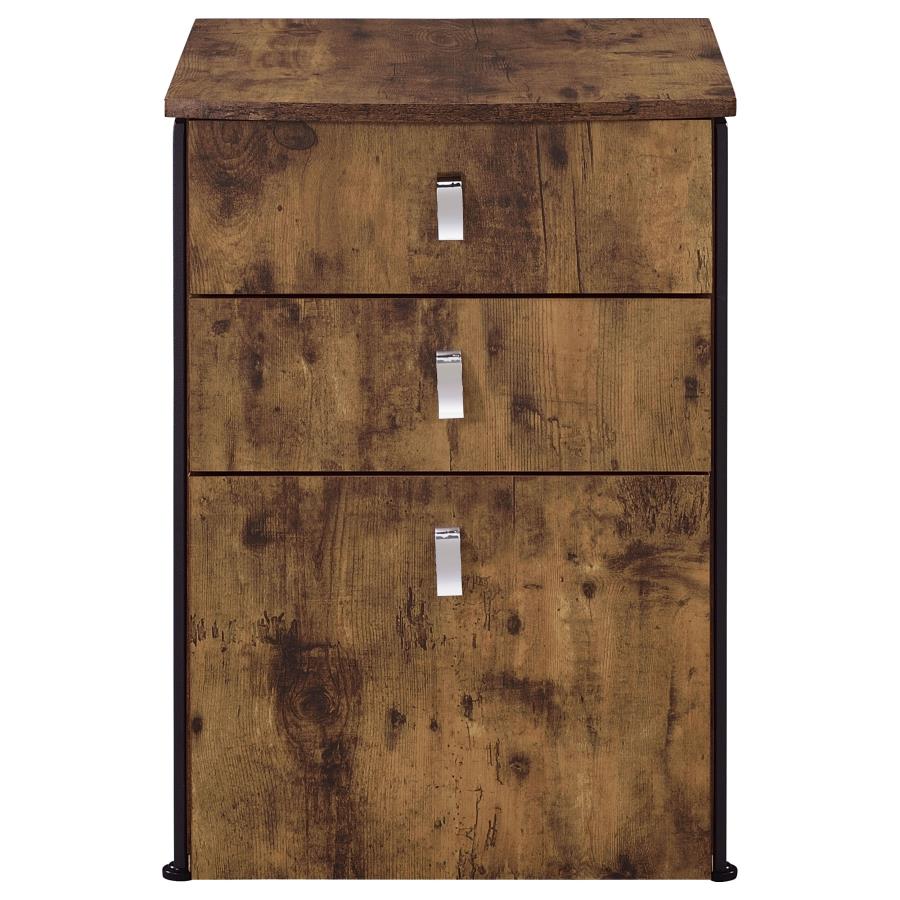 (image for) Estrella 3-drawer Home Office File Cabinet Rustic Nutmeg