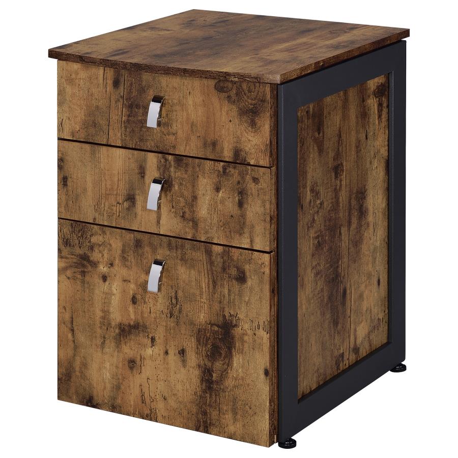 (image for) Estrella 3-drawer Home Office File Cabinet Rustic Nutmeg