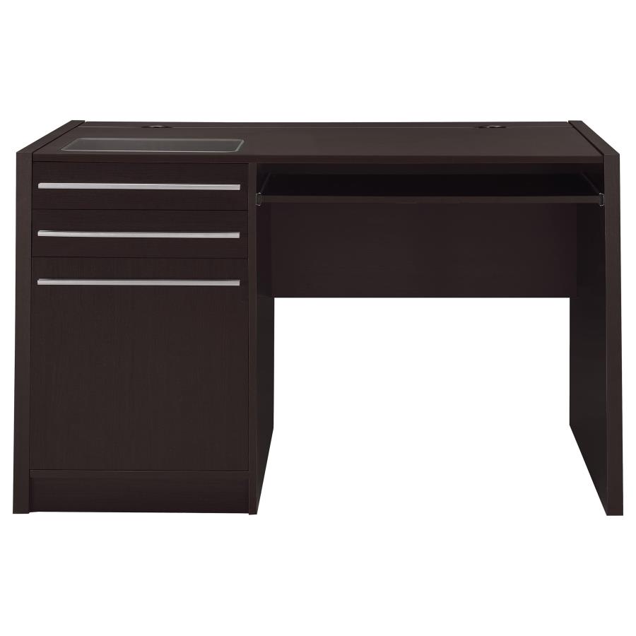 (image for) Halston 47-inch 2-drawer Office Desk with Cabinet Cappuccino