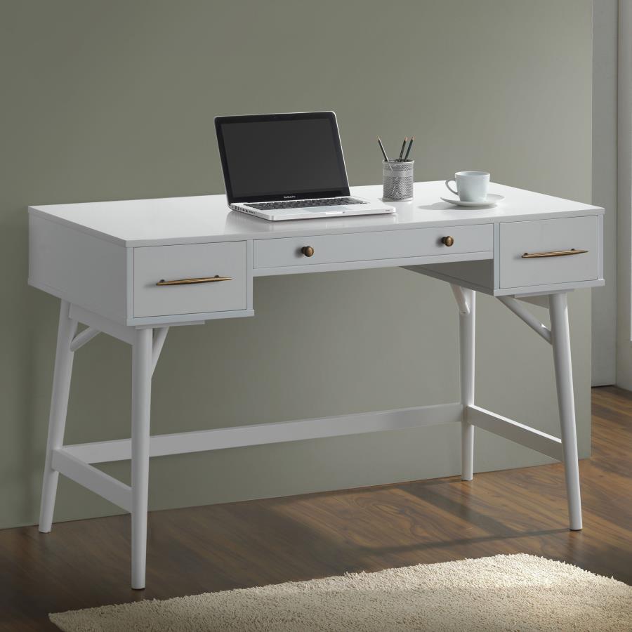 (image for) Mugga 47-inch 3-drawer Wood Writing Desk White