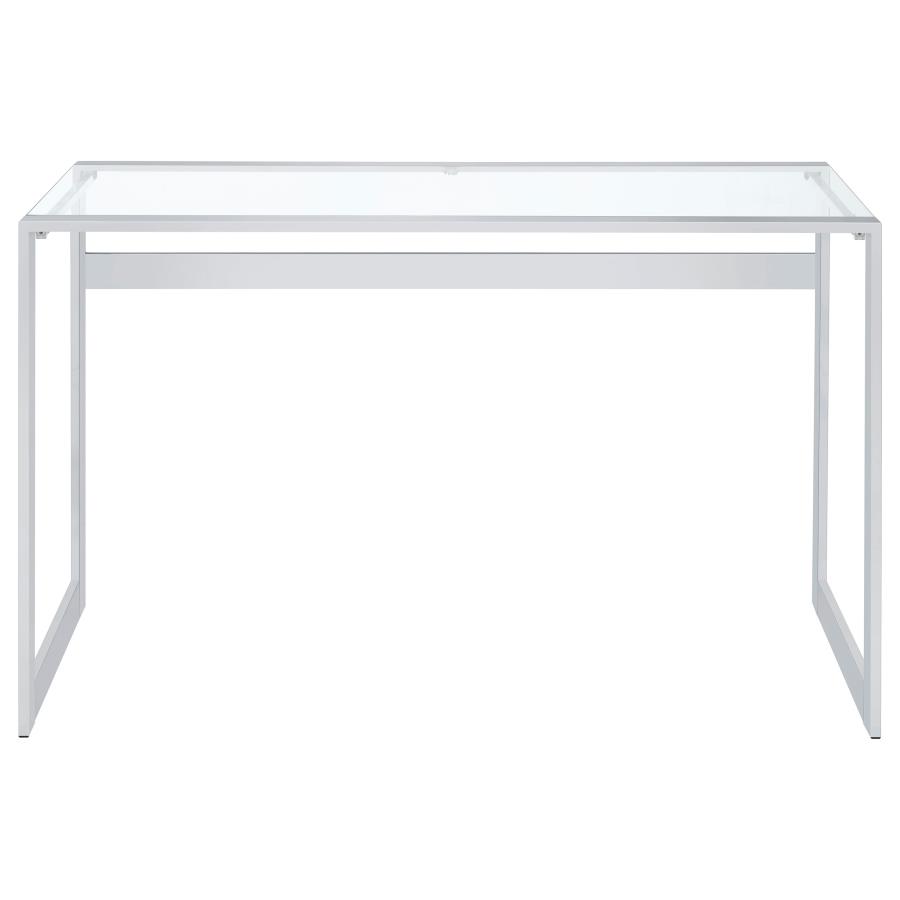 (image for) Hartford 47-inch Glass Top Writing Desk Chrome