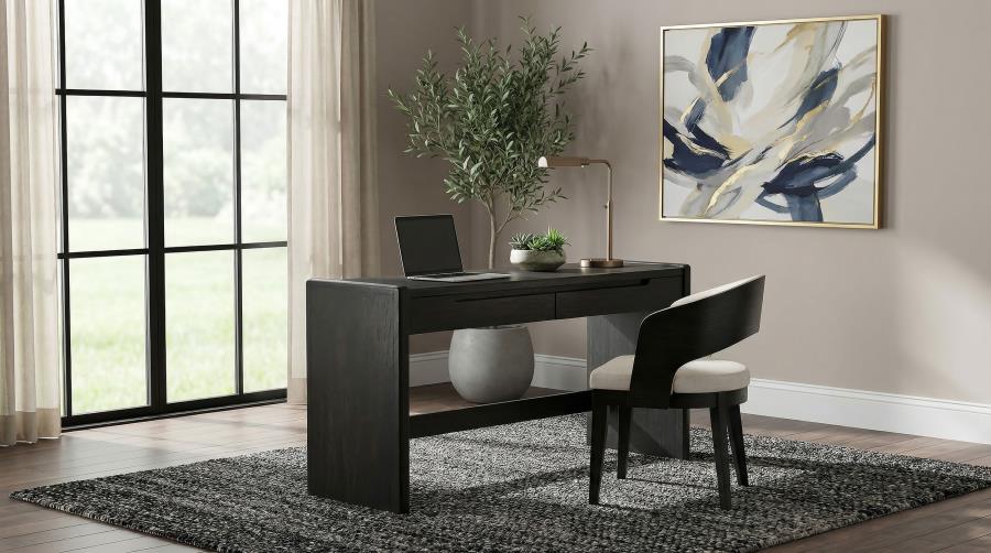 Modal Additional Images for Leandro 2-drawer Home Office Writing Desk Burnished Black