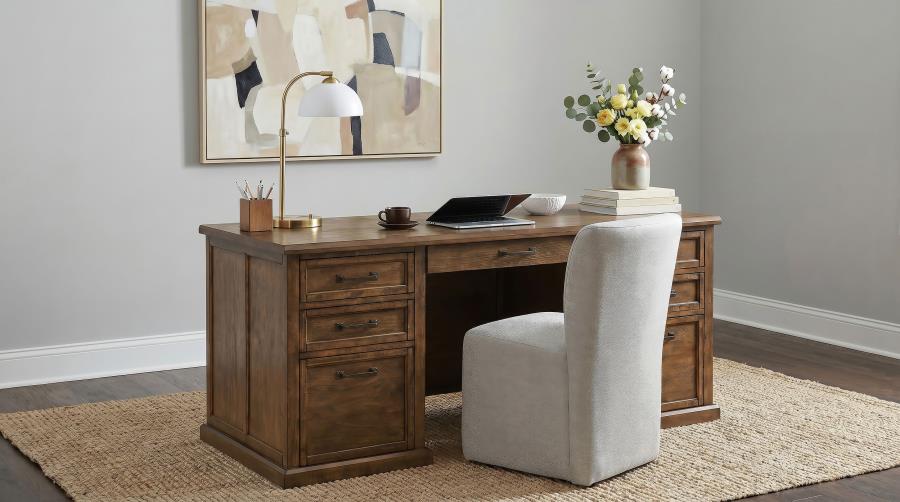 Modal Additional Images for Altidore 68-inch 7-drawer Executive Home Office Desk Distressed Brown