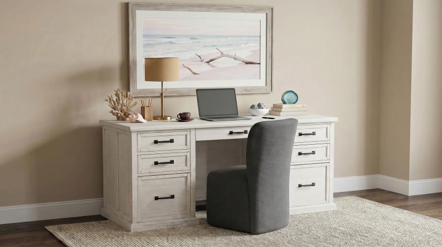 Modal Additional Images for Altidore 68-inch 7-drawer Executive Home Office Desk Distressed White