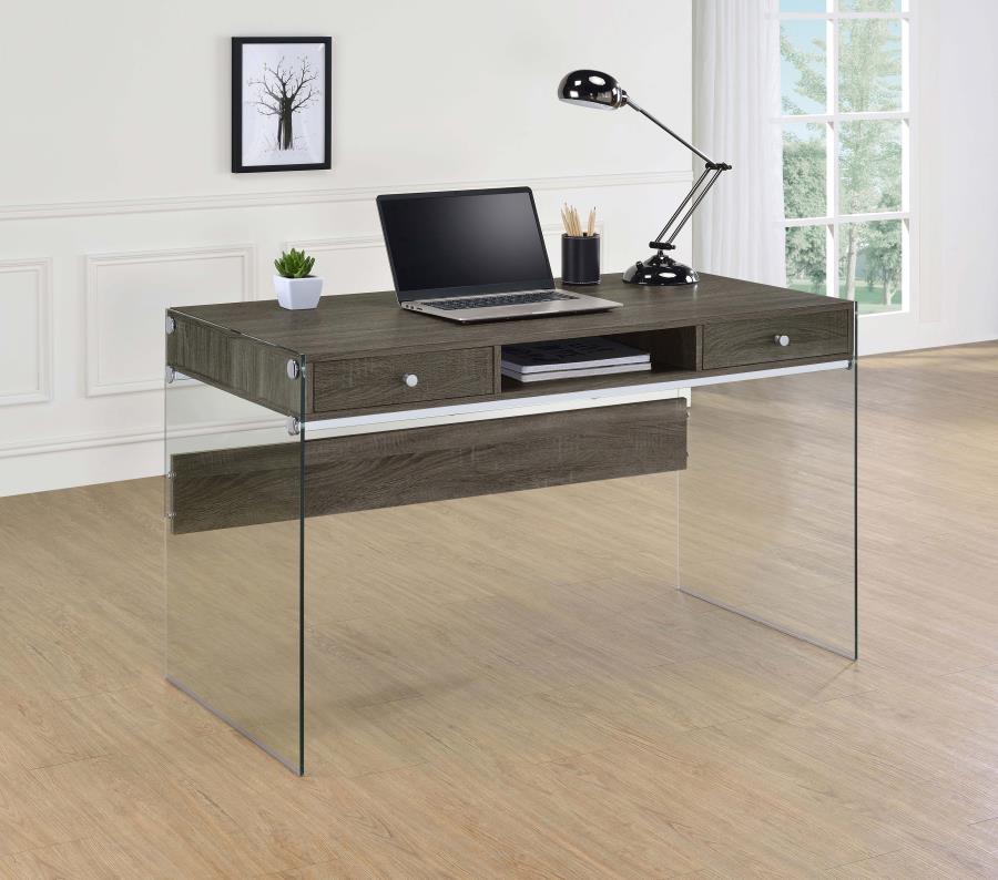 (image for) Dobrev 48-inch 2-drawer Writing Desk Weathered Grey