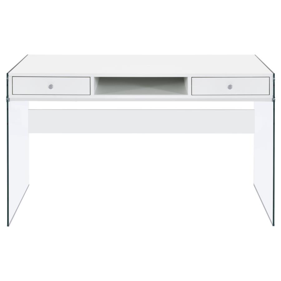 (image for) Dobrev 48-inch 2-drawer Writing Desk White High Gloss