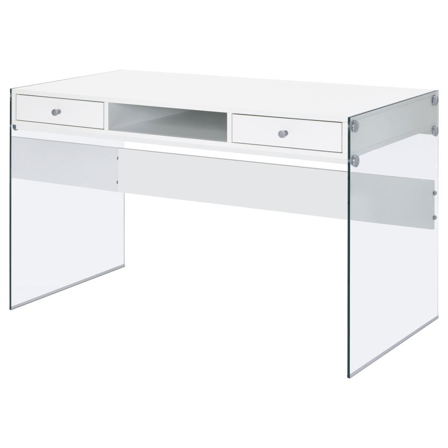 (image for) Dobrev 48-inch 2-drawer Writing Desk White High Gloss