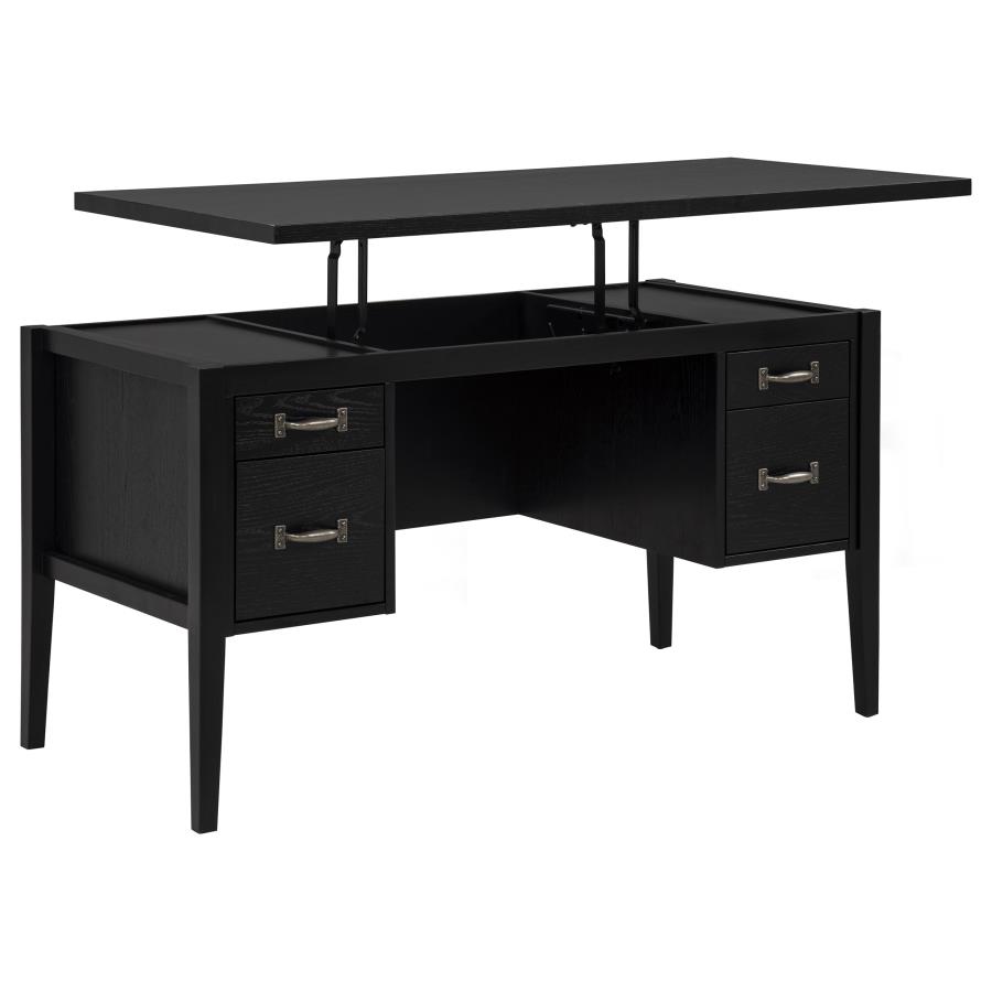 (image for) Graham 54-inch 4-drawer Double Pedestal Lift Top Computer Desk Black