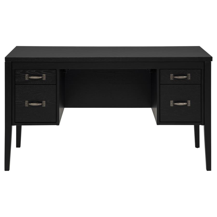 Graham 54-inch 4-drawer Double Pedestal Lift Top Computer Desk Black