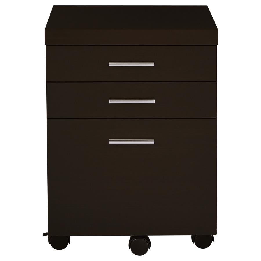 (image for) Skylar L-Shape Desk with Mobile File Cabinet Cappuccino