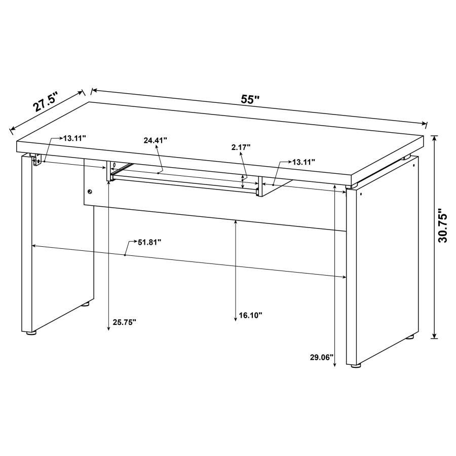 (image for) Skylar L-Shape Desk with Mobile File Cabinet Cappuccino