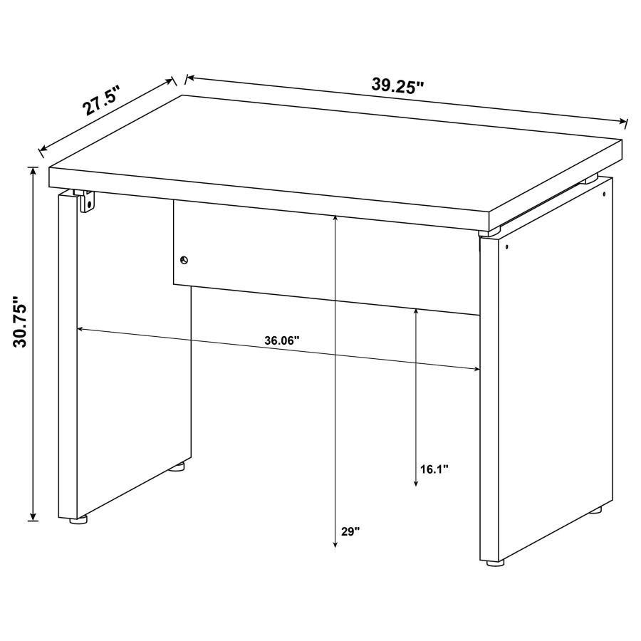 (image for) Skylar L-Shape Desk with Mobile File Cabinet Cappuccino