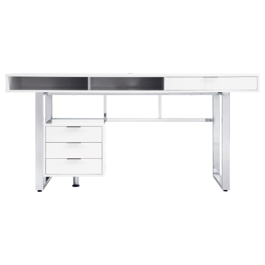 (image for) Whitman 65-inch 4-drawer Computer Desk White High Gloss