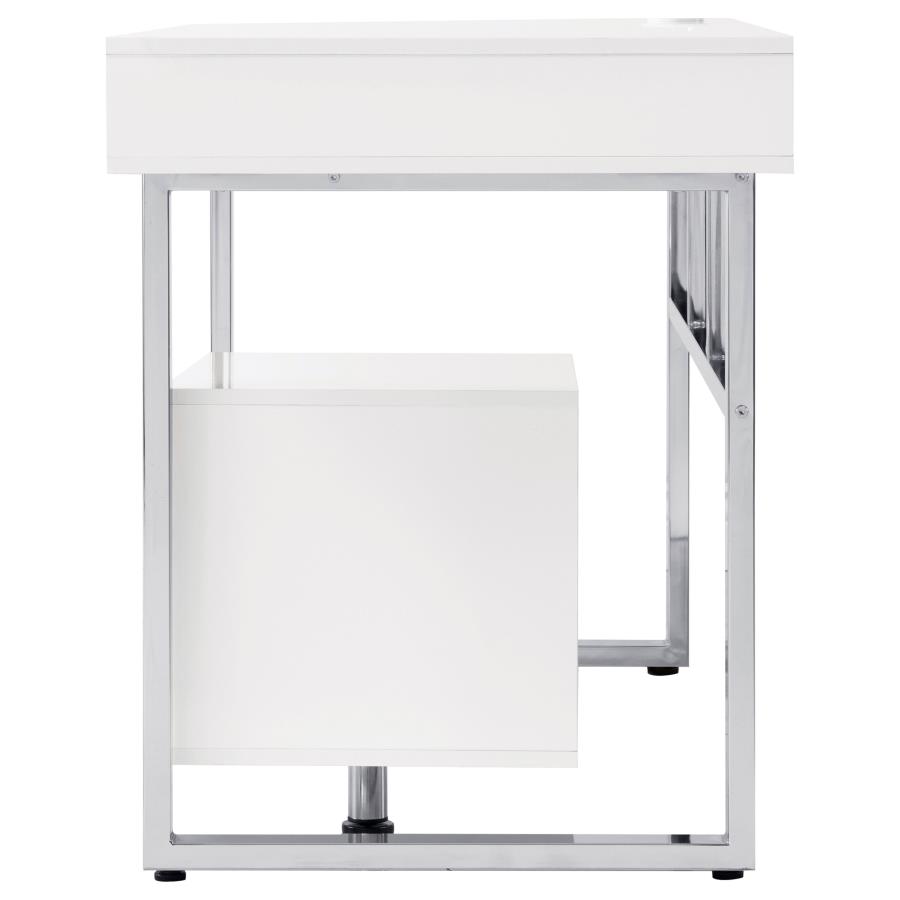 (image for) Whitman 65-inch 4-drawer Computer Desk White High Gloss