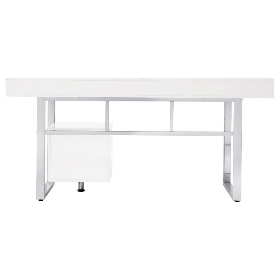 (image for) Whitman 65-inch 4-drawer Computer Desk White High Gloss