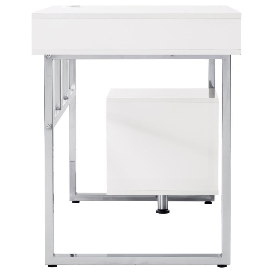 (image for) Whitman 65-inch 4-drawer Computer Desk White High Gloss