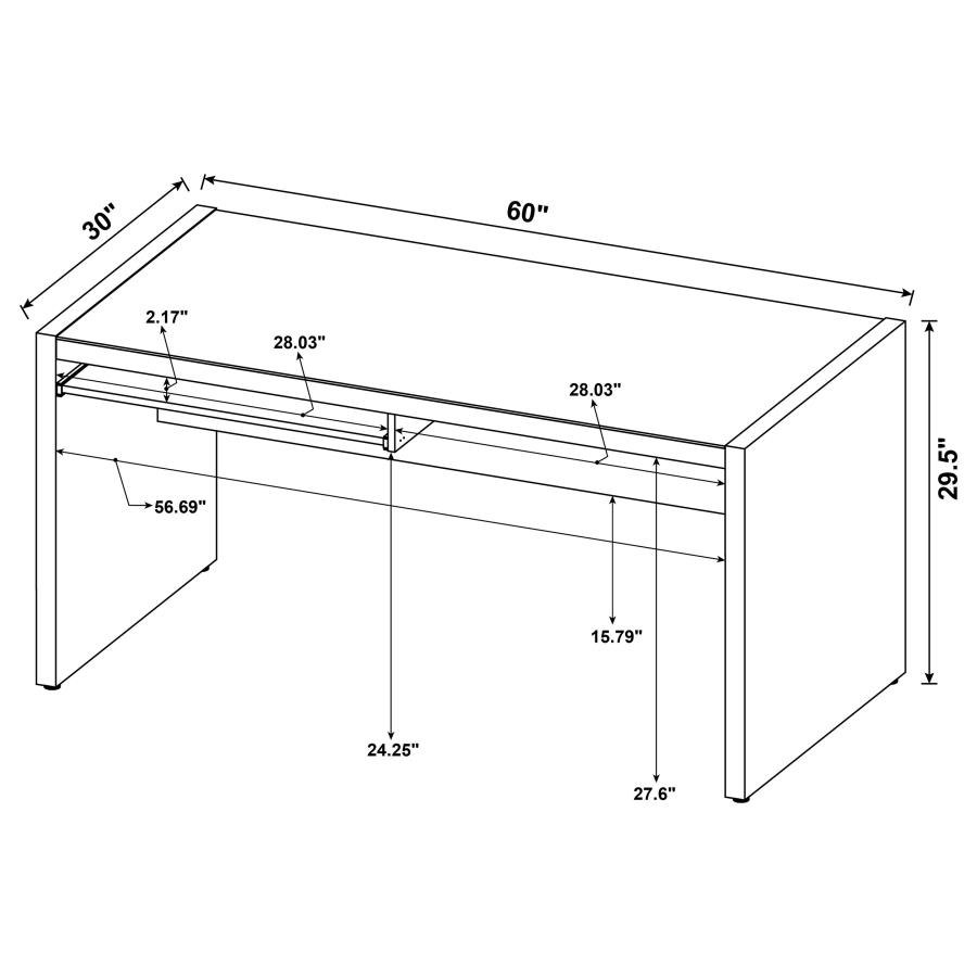 Skeena 3-piece Home Office Computer Desk Set Cappuccino