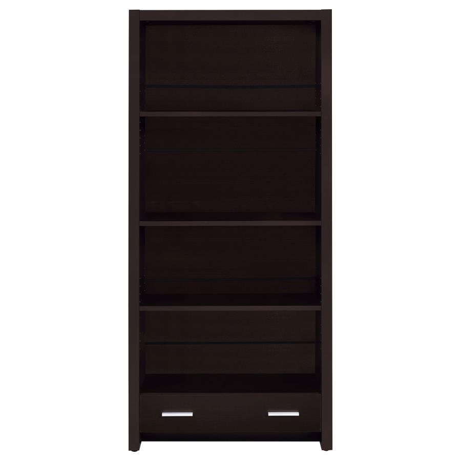 (image for) Skylar 71-inch 5-shelf Bookcase with Drawer Cappuccino