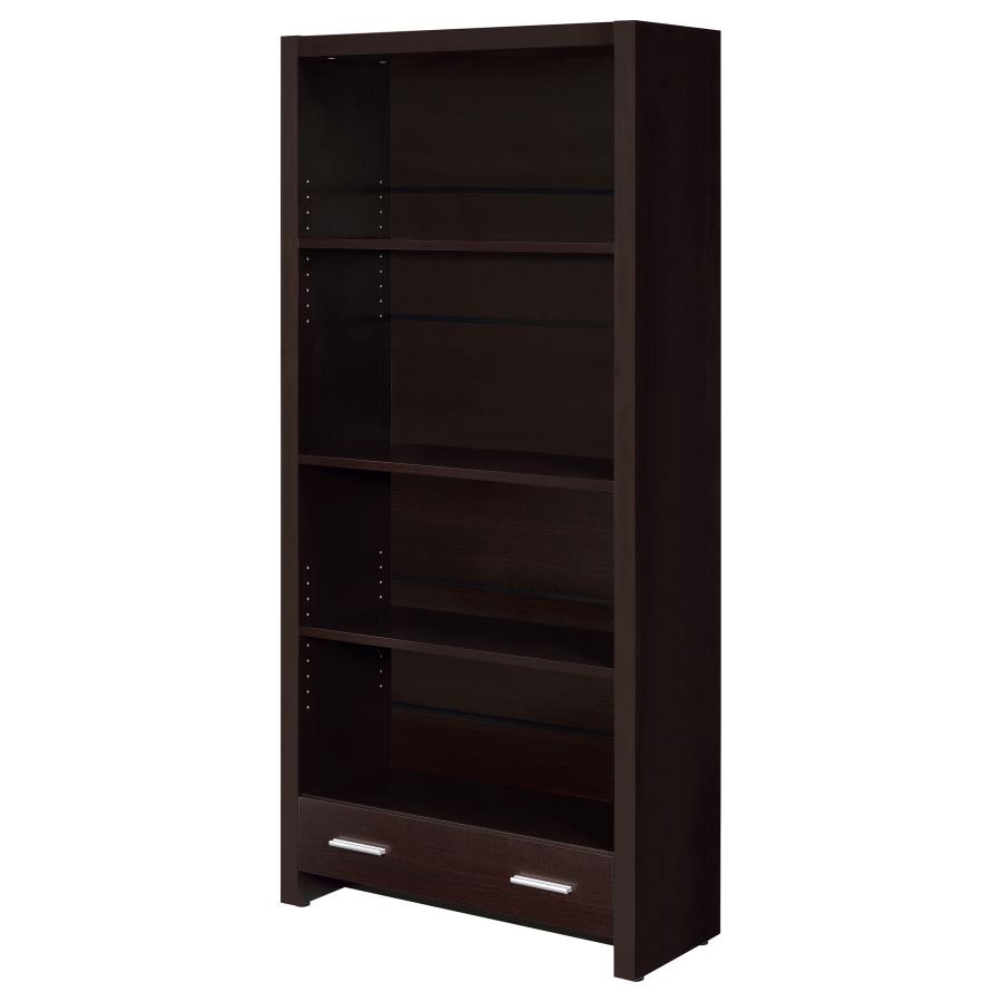 (image for) Skylar 71-inch 5-shelf Bookcase with Drawer Cappuccino