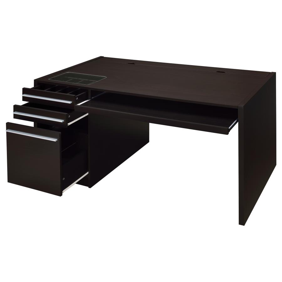 (image for) Halston 60-inch 3-drawer Office Computer Desk Cappuccino