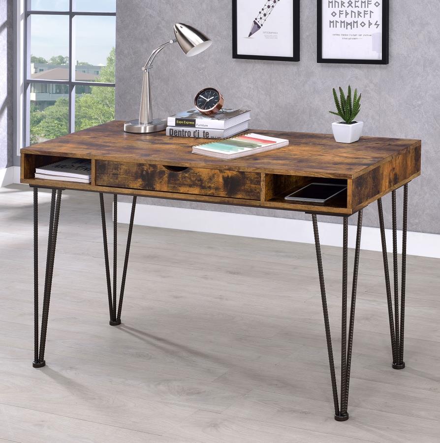 (image for) Olvera 47-inch 1-drawer Writing Desk Rustic Nutmeg