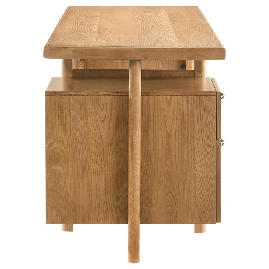 Roldan 69-inch 4-drawer Computer Desk with File Drawer Light Ash