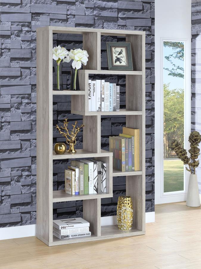 (image for) Theo 71-inch 6-shelf Bookshelf Grey Driftwood