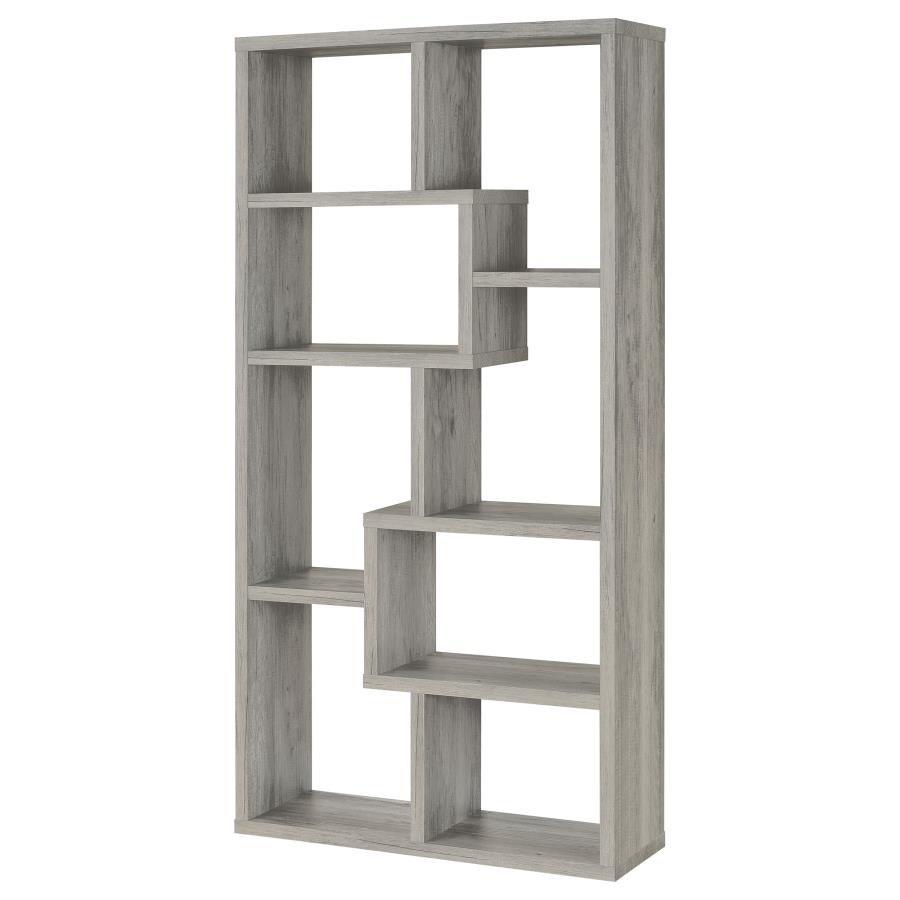 (image for) Theo 71-inch 6-shelf Bookshelf Grey Driftwood