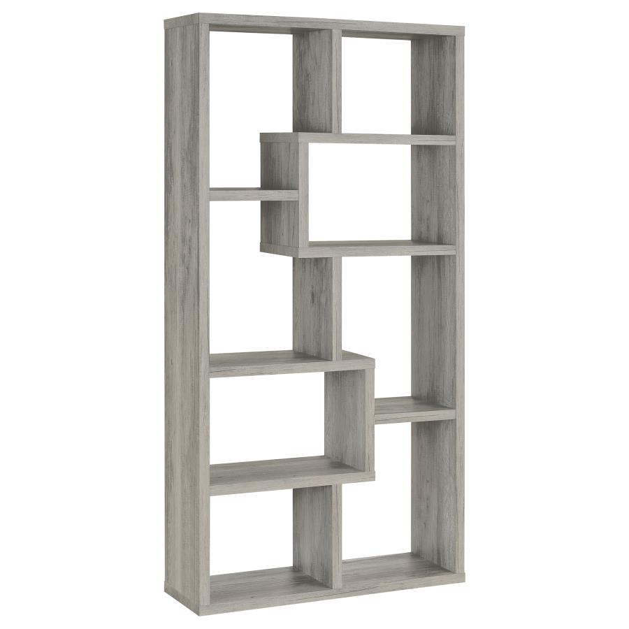 (image for) Theo 71-inch 6-shelf Bookshelf Grey Driftwood