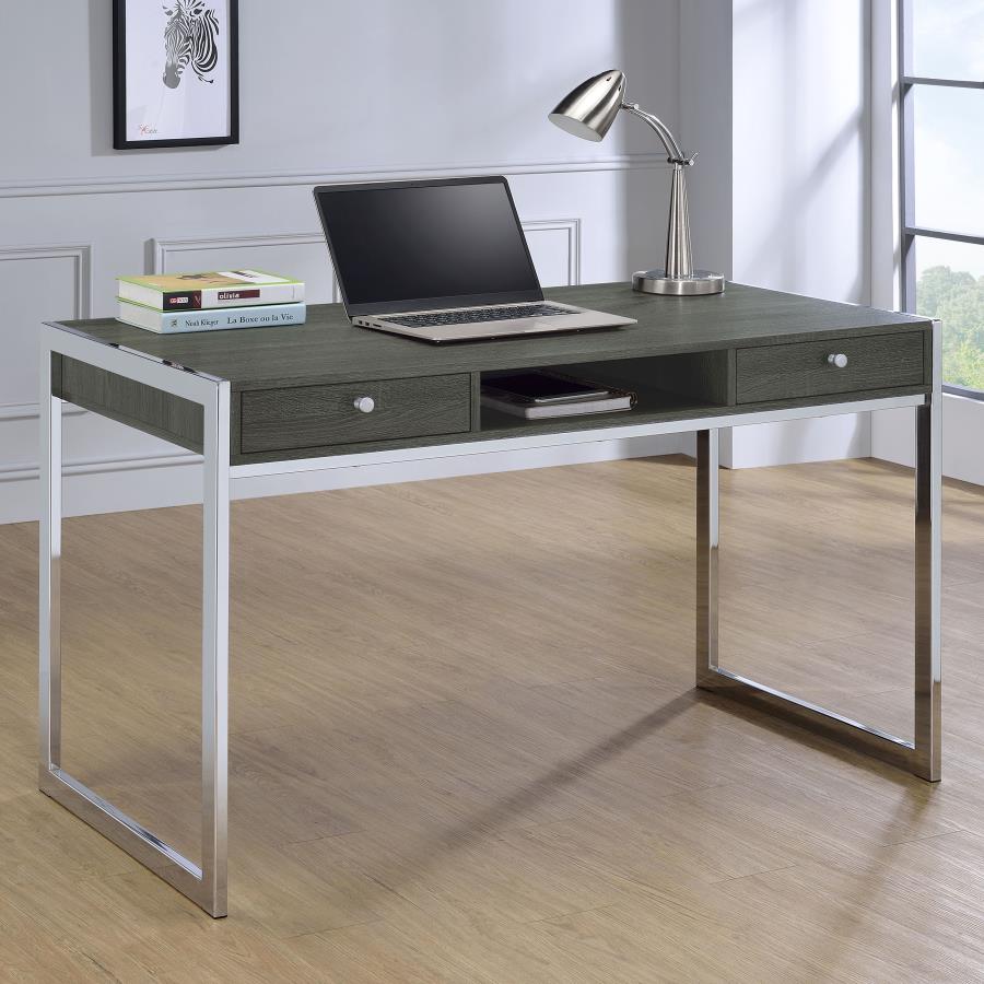 (image for) Wallice 49-inch 2-drawer Writing Desk Weathered Grey