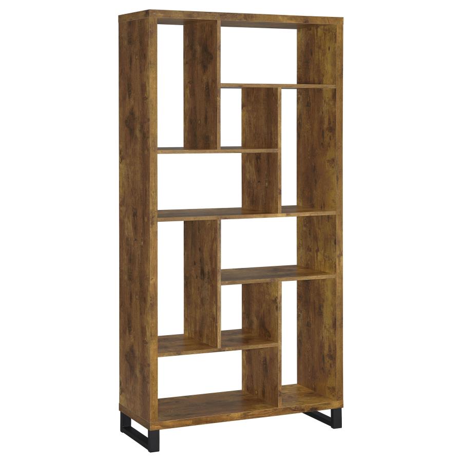 (image for) Delwin 71-inch 6-shelf Bookshelf Rustic Nutmeg