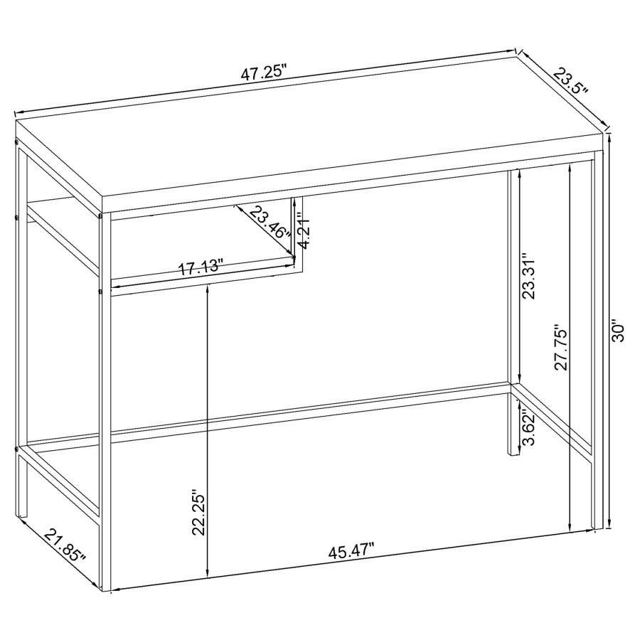 (image for) Kravitz 47-inch 1-shelf Writing Desk Weathered Grey