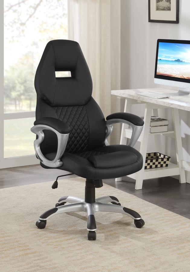 (image for) Bruce Upholstered Adjustable Home Office Desk Chair Black