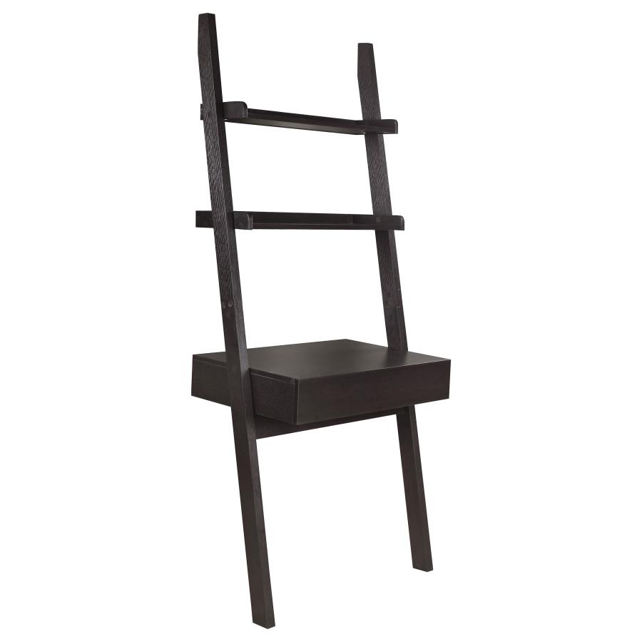 (image for) Colella 3-piece Ladder Desk and Bookcase Set Cappuccino