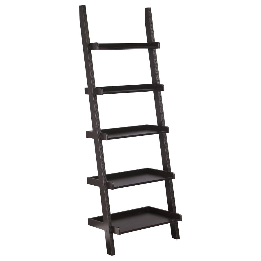 (image for) Colella 3-piece Ladder Desk and Bookcase Set Cappuccino