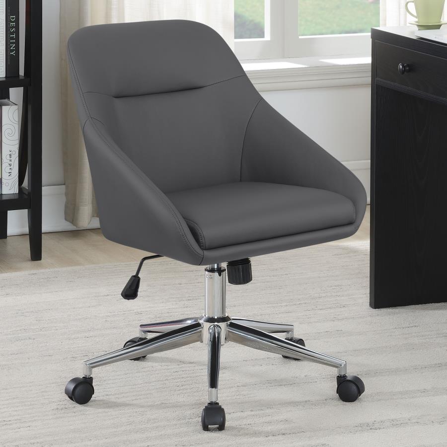 (image for) Jackman Upholstered Adjustable Home Office Desk Chair Grey