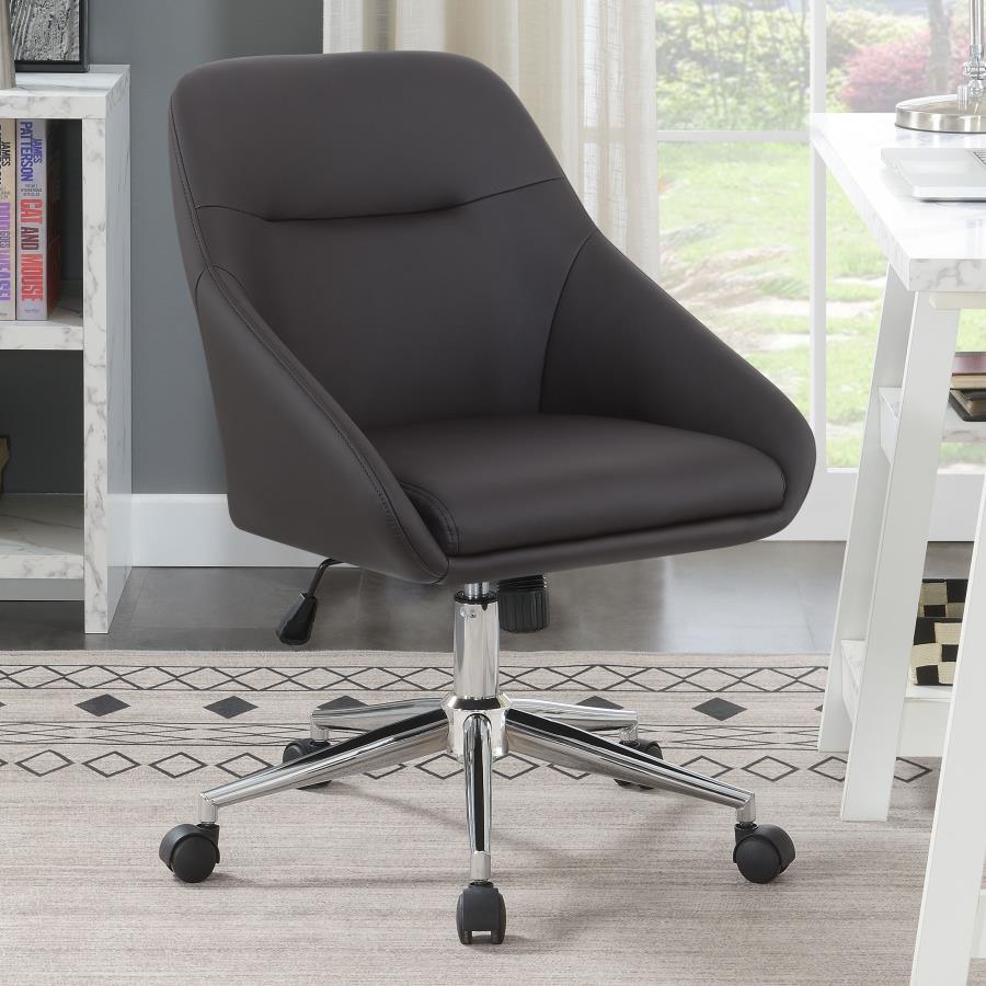 (image for) Jackman Upholstered Adjustable Home Office Desk Chair Brown