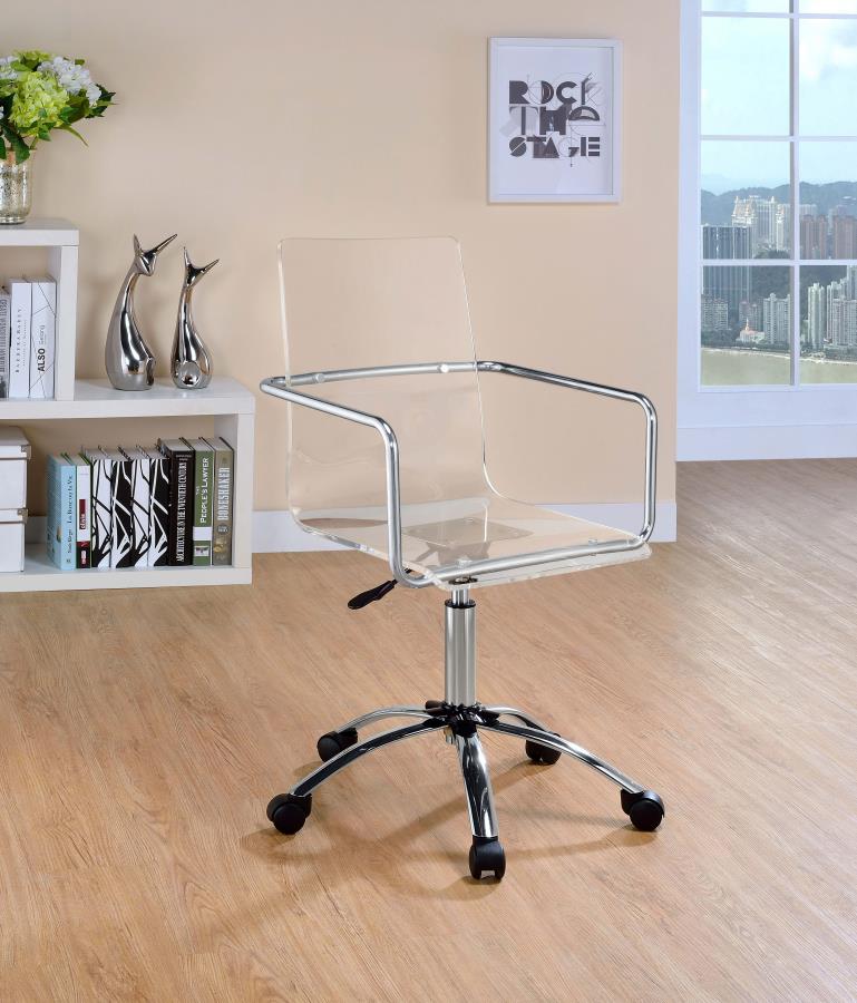 (image for) Amaturo Acrylic Adjustable Home Office Desk Chair Clear