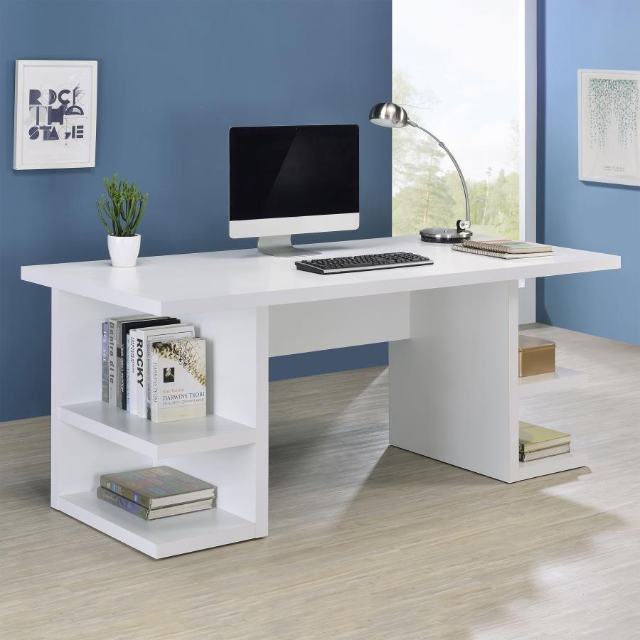 (image for) Alice 71-inch 4-shelf Engineered Wood Writing Desk White