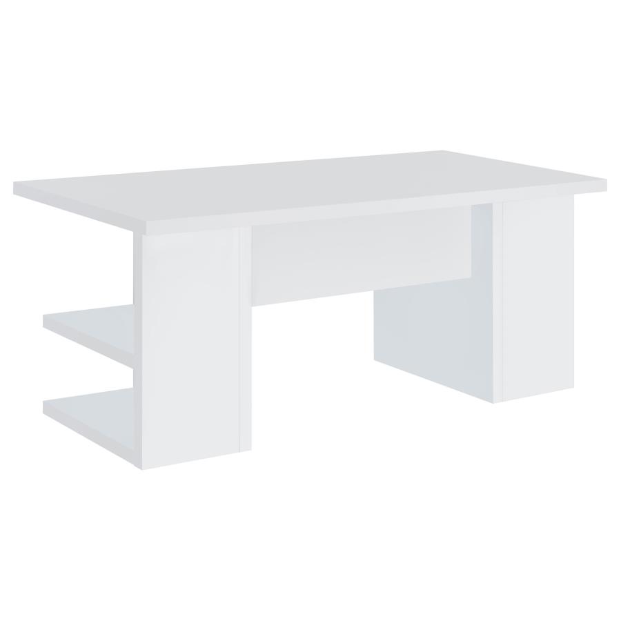 (image for) Alice 71-inch 4-shelf Engineered Wood Writing Desk White