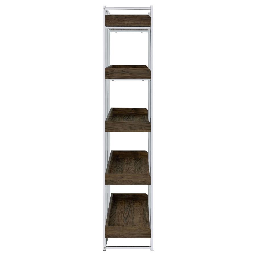 (image for) Angelica 70-inch 5-shelf Bookshelf Walnut and Chrome