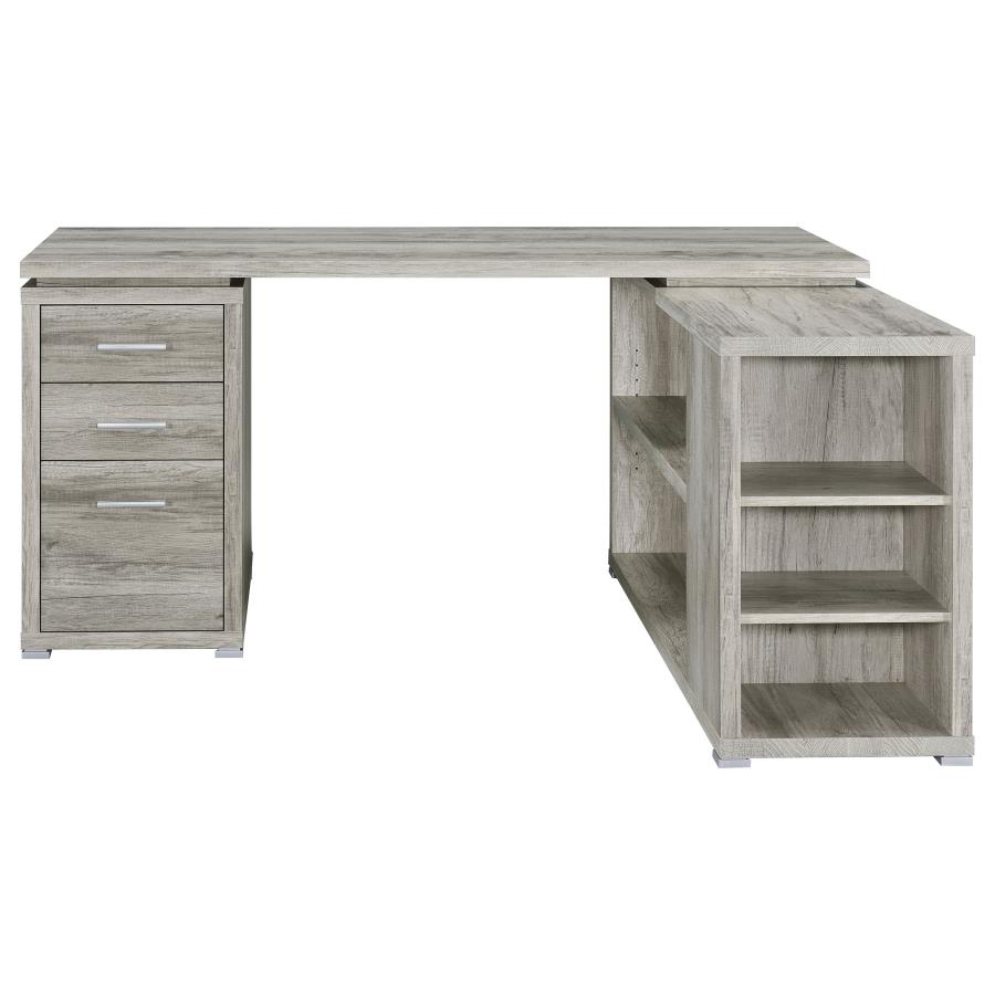 (image for) Yvette 60-inch 3-drawer L-Shape Computer Desk Grey Driftwood