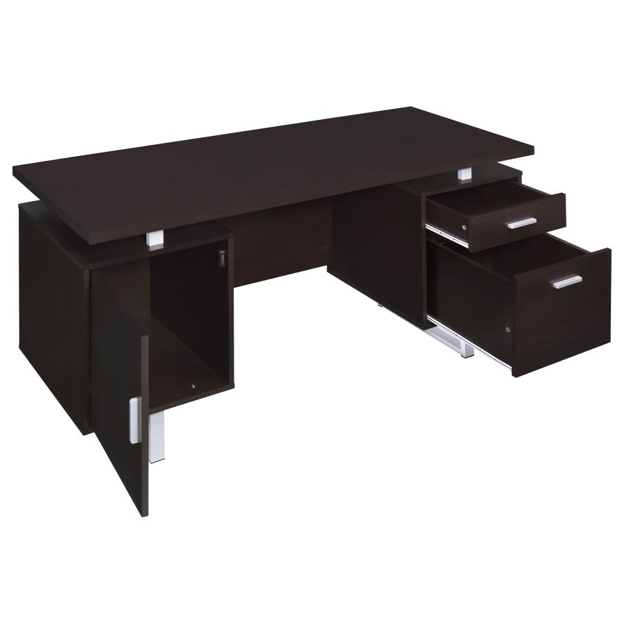 (image for) Lawtey 60-inch 2-drawer Office Computer Desk Cappuccino