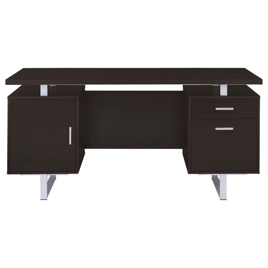 (image for) Lawtey 60-inch 2-drawer Office Computer Desk Cappuccino