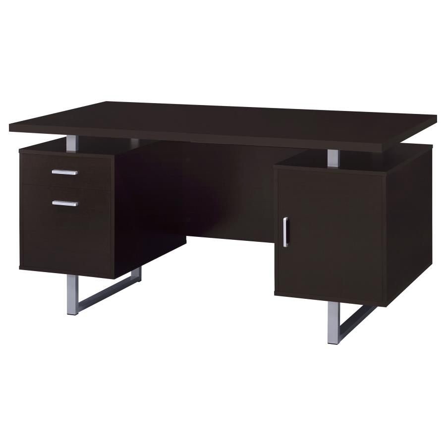 (image for) Lawtey 60-inch 2-drawer Office Computer Desk Cappuccino