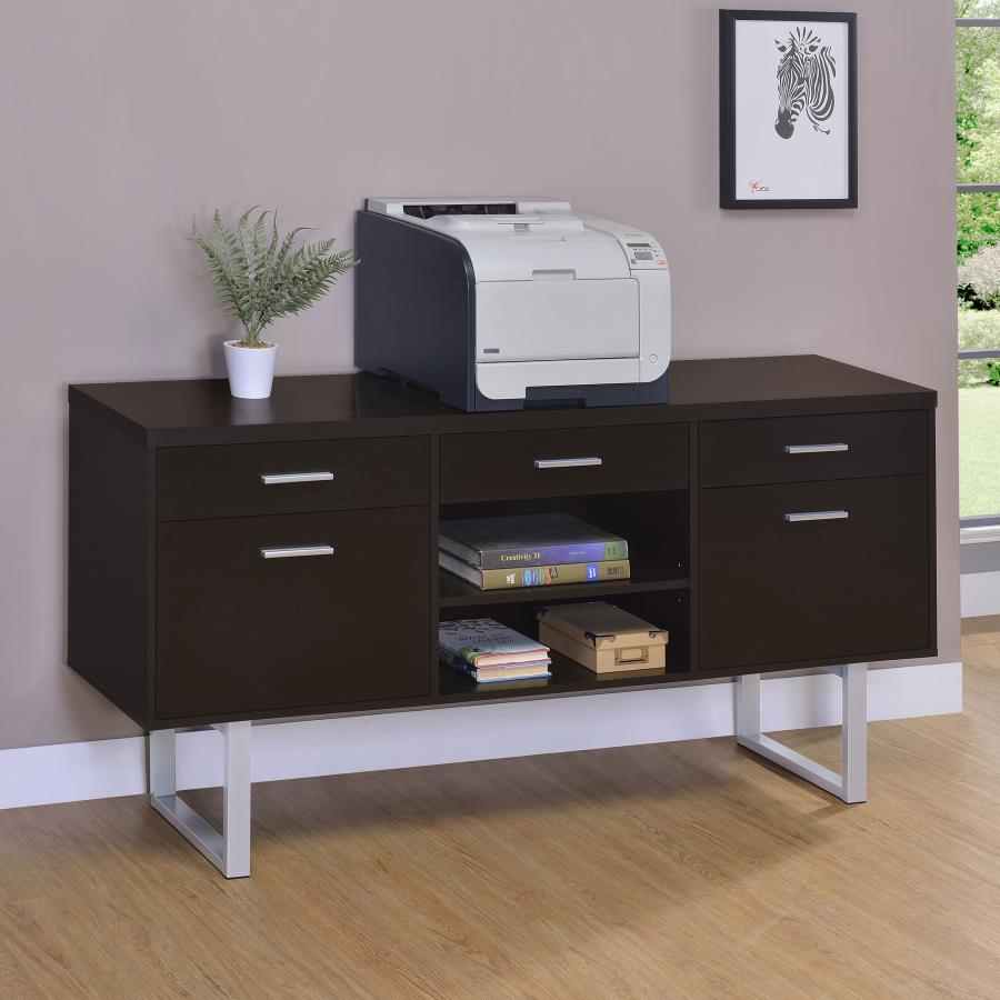 (image for) Lawtey 5-drawer Home Office Storage Credenza Cappuccino