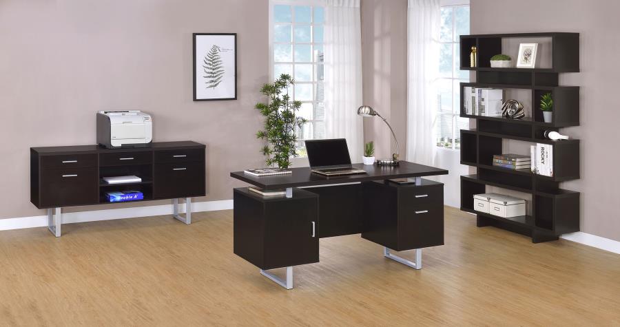 (image for) Lawtey 5-drawer Home Office Storage Credenza Cappuccino