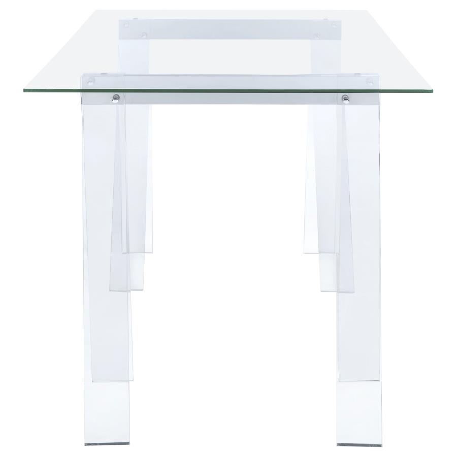 (image for) Amaturo 59-inch Glass Top Acrylic Writing Desk Clear